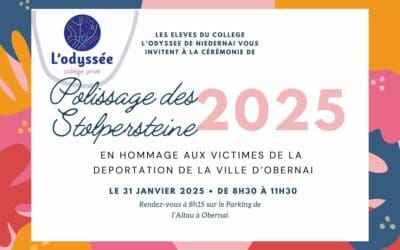 Cérémonie de Polissage des Stolpersteine : Vendredi 31 janvier 2025 à 8h30 à OBERNAI